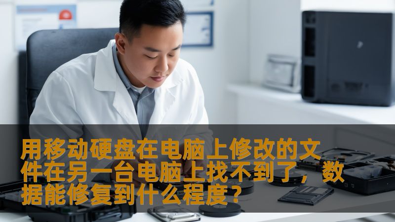 当你使用移动硬盘在一台电脑上修改文件，却发现另一台电脑上找不到这些修改后的文件时，心情可能会非常沮丧。你可能会问，这些文件还能恢复吗？移动硬盘的数据丢失或显示异常，该如何修复？本文为你解答数据恢复的关键问题，帮助你更好地处理移动硬盘的数据丢失问题。