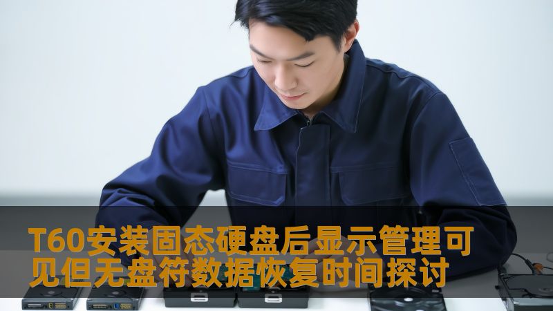 T60安装固态硬盘后显示管理可见但无盘符的数据恢复方案与时间探讨，帮助用户解决数据丢失问题。