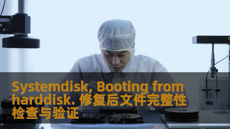 Systemdisk, Booting from harddisk. 在系统盘修复后，如何进行文件完整性检查与验证，确保数据安全。