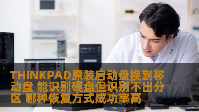 了解如何将THINKPAD原装启动盘换到移动盘，解决硬盘能识别但分区无法识别的问题，探索成功率高的恢复方式。