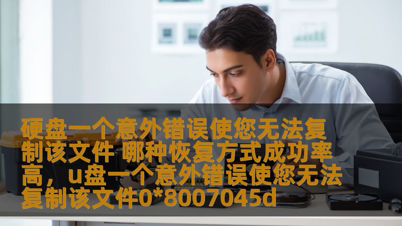 硬盘一个意外错误使您无法复制该文件 哪种恢复方式成功率高，u盘一个意外错误使您无法复制该文件0*8007045d                    当硬盘发生意外错误，无法复制文件时，很多人会感到束手无策。本文将带您了解多种硬盘文件恢复方法，帮助您解决数据丢失难题，恢复重要文件，让您的数据安全不再成为问题。    硬盘错误，文件恢复，数据恢复，硬盘修复，数据丢失，恢复软件，硬盘修复工具