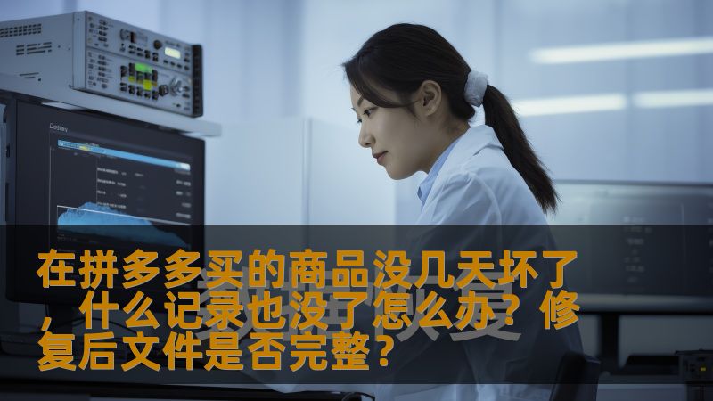 你在拼多多上购买的商品在短时间内坏了，且相关购买记录也消失了？这种情况如何解决，修复后的文件是否完整？本文为你揭开其中的秘密，帮助你应对拼多多购物中的烦恼，保证你的权益不受侵害。