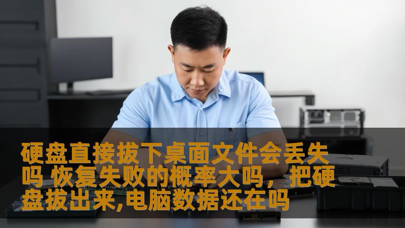 硬盘直接拔下桌面文件会丢失吗 恢复失败的概率大吗，把硬盘拔出来,电脑数据还在吗                    硬盘在使用过程中突然拔出，是否会导致桌面文件丢失？面对这种情况，许多人可能会感到紧张和不安，担心文件永久丢失无法恢复。硬盘直接拔下会导致桌面文件丢失吗？如果真的丢失了，恢复的概率又有多大呢？本文将详细解答这个问题，让你了解硬盘故障和文件恢复的全过程，避免在关键时刻陷入困境。