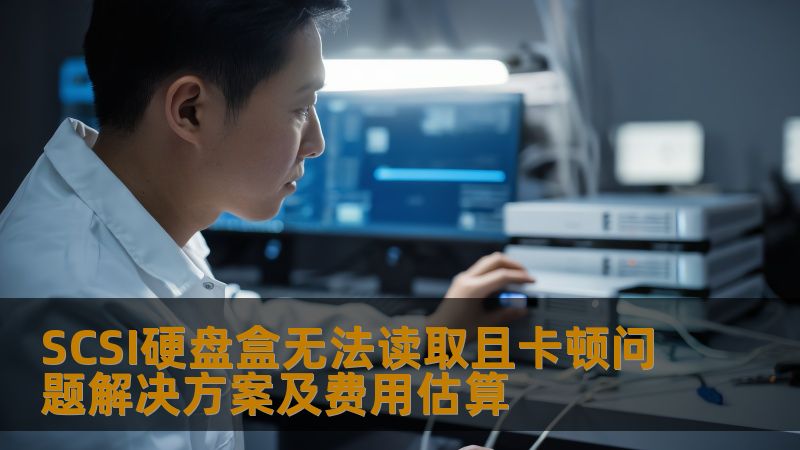 SCSI硬盘盒无法读取和卡顿问题解决方案，详细分析故障原因，提供有效的操作步骤和费用估算。