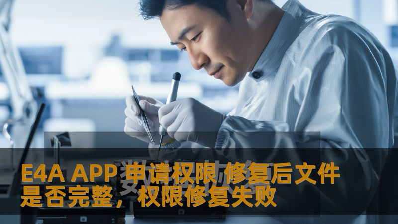 本文将深入探讨E4AAPP申请权限修复后，文件是否能够完整修复的问题。我们将分析这一过程中的关键细节以及常见问题，并提供解决方案，确保您的应用体验无缝流畅。