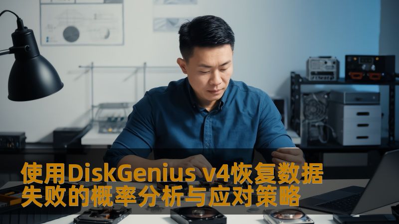 分析使用DiskGenius v4恢复数据失败的概率，并提供应对策略，帮助用户有效解决数据丢失问题。