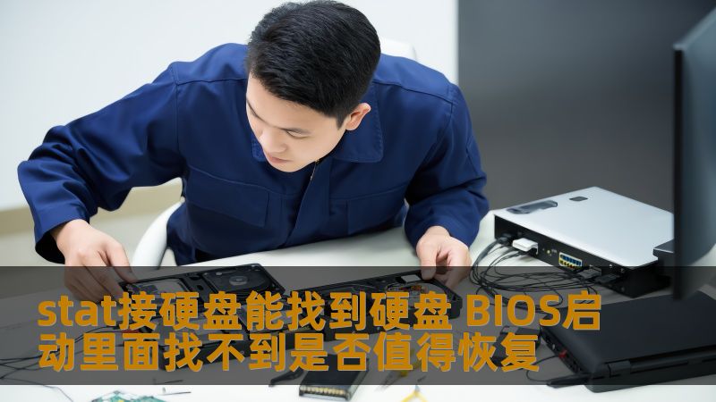 了解如何通过stat接硬盘找到硬盘，解决BIOS启动无法识别的问题，判断是否值得进行数据恢复。