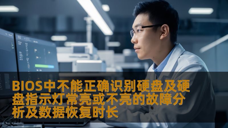 本文详细分析了BIOS中无法正确识别硬盘、硬盘指示灯常亮或不亮的常见故障原因，帮助用户快速诊断问题并提出解决方案，同时探讨数据恢复的时间和过程。