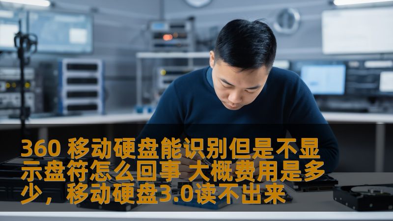 360 移动硬盘能识别但是不显示盘符怎么回事 大概费用是多少，移动硬盘3.0读不出来