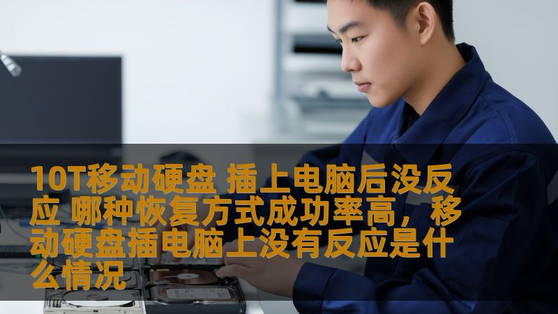 10T移动硬盘 插上电脑后没反应 哪种恢复方式成功率高，移动硬盘插电脑上没有反应是什么情况