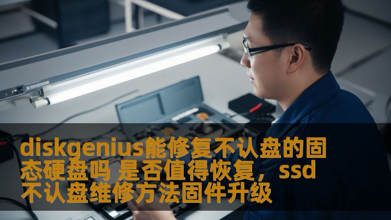 diskgenius能修复不认盘的固态硬盘吗 是否值得恢复，ssd不认盘维修方法固件升级                    在面对固态硬盘无法被识别的情况时，许多人都会感到束手无策。DiskGenius作为一款功能强大的硬盘管理工具，是否能够修复无法识别的固态硬盘呢？本文将深入探讨DiskGenius的修复能力，以及是否值得对不认盘的固态硬盘进行恢复。    DiskGenius，固态硬盘，不