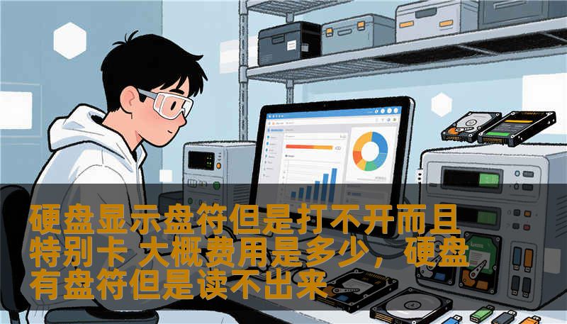硬盘显示盘符但是打不开而且特别卡 大概费用是多少，硬盘有盘符但是读不出来