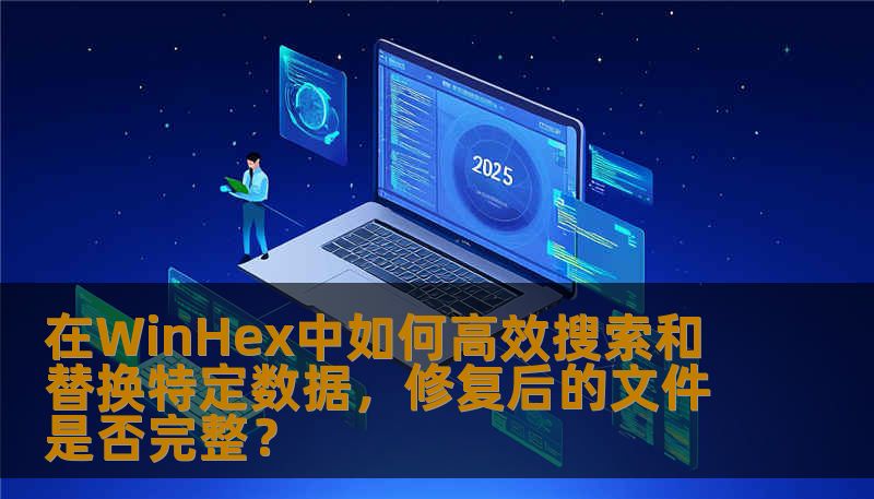 在WinHex中如何高效搜索和替换特定数据，修复后的文件是否完整？