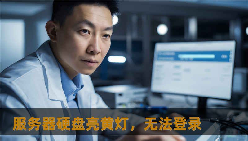 服务器硬盘亮黄灯，无法登录