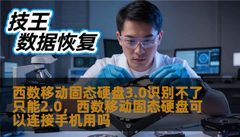 西数移动固态硬盘3.0识别不了只能2.0，西数移动固态硬盘可以连接手机用吗