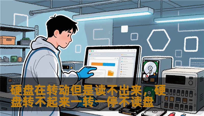 硬盘在转动但是读不出来，硬盘转不起来一转一停不读盘