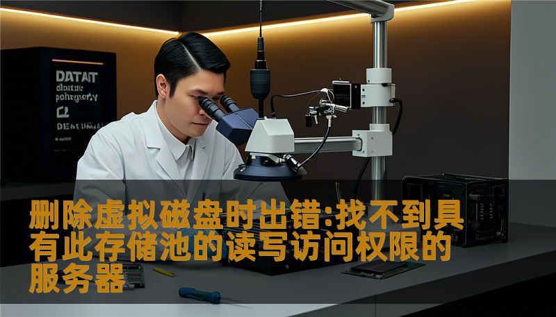 删除虚拟磁盘时出错:找不到具有此存储池的读写访问权限的服务器