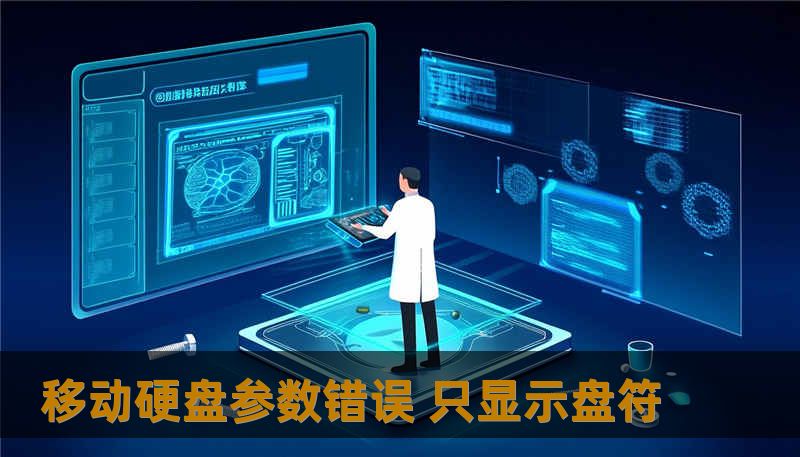 移动硬盘参数错误 只显示盘符