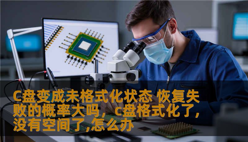 C盘变成未格式化状态 恢复失败的概率大吗，c盘格式化了,没有空间了,怎么办