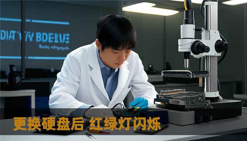 更换硬盘后 红绿灯闪烁