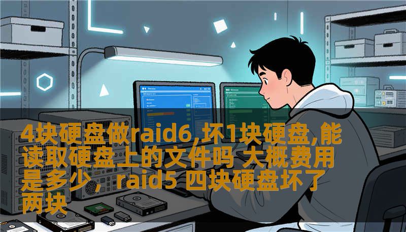 4块硬盘做raid6,坏1块硬盘,能读取硬盘上的文件吗 大概费用是多少，raid5 四块硬盘坏了两块