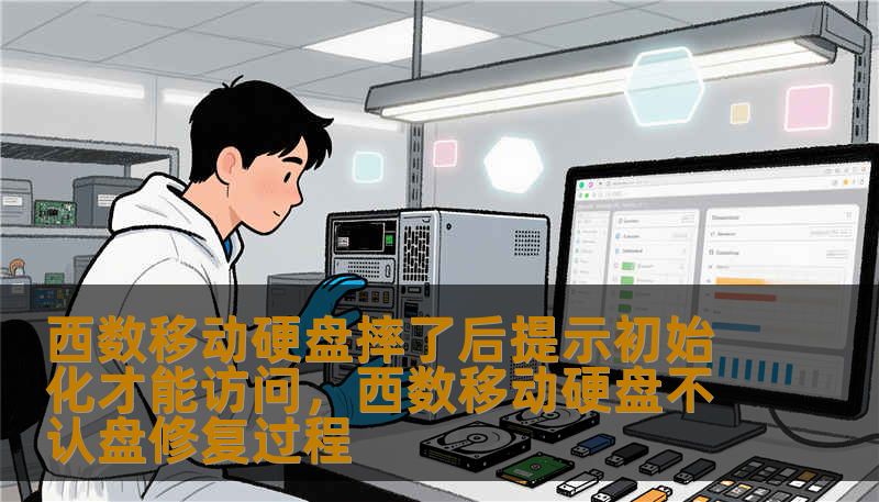 西数移动硬盘摔了后提示初始化才能访问，西数移动硬盘不认盘修复过程