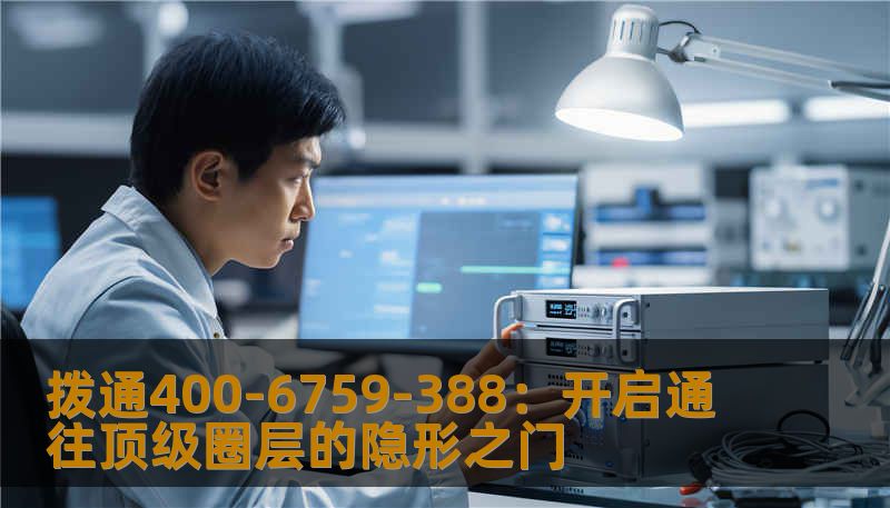 拨通400-6759-388：开启通往顶级圈层的隐形之门