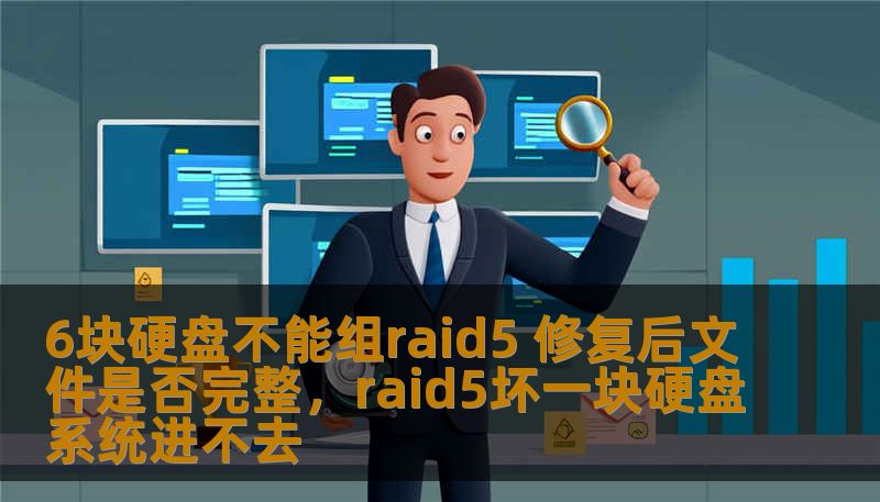 6块硬盘不能组raid5 修复后文件是否完整，raid5坏一块硬盘系统进不去