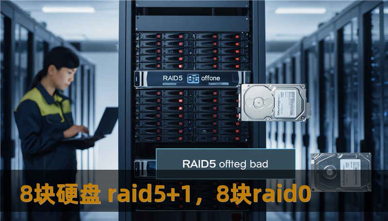 8块硬盘 raid5+1，8块raid0