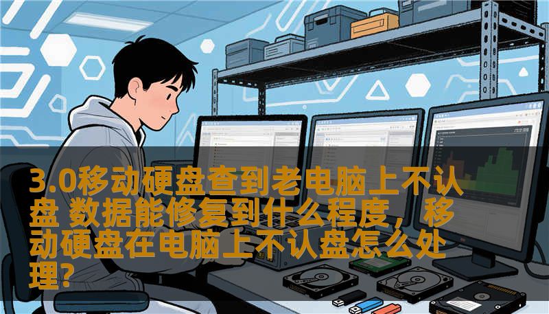 3.0移动硬盘查到老电脑上不认盘 数据能修复到什么程度，移动硬盘在电脑上不认盘怎么处理?