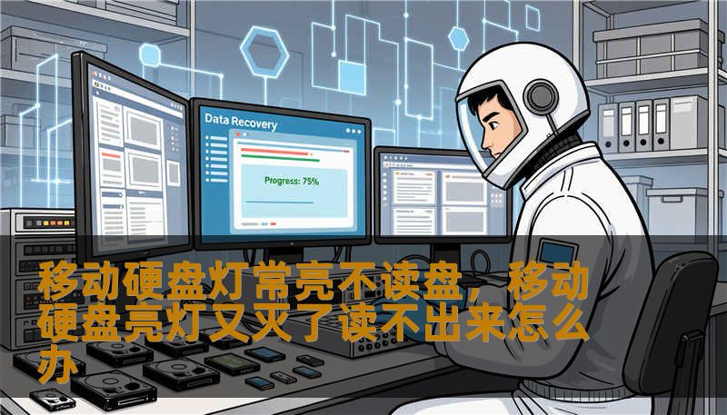移动硬盘灯常亮不读盘，移动硬盘亮灯又灭了读不出来怎么办