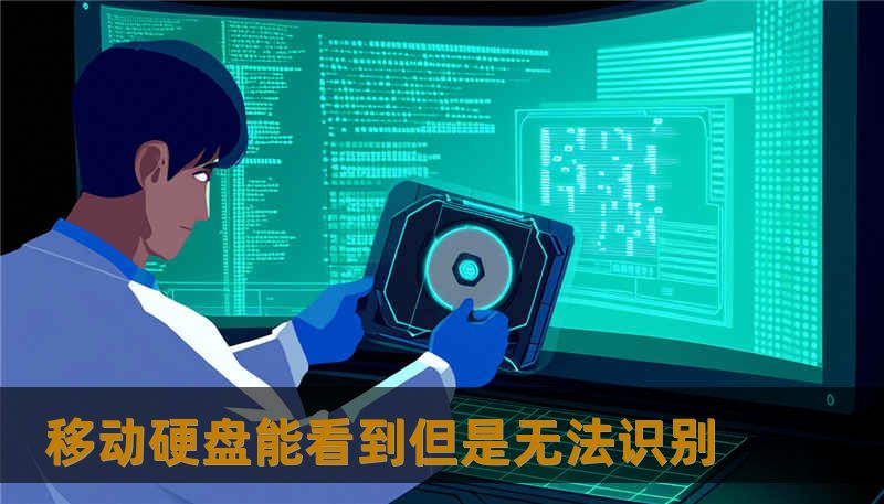 移动硬盘能看到但是无法识别