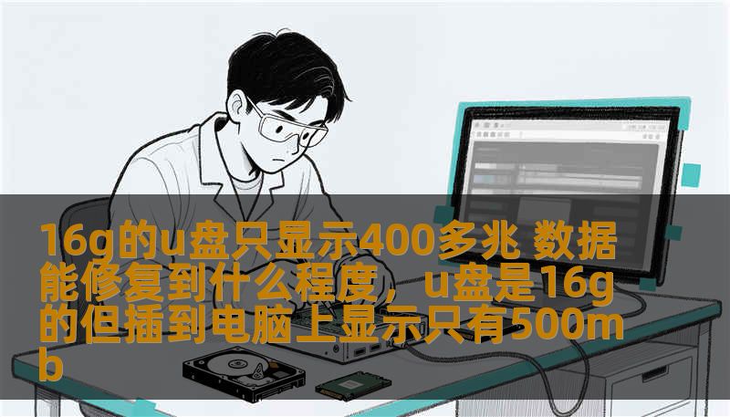 16g的u盘只显示400多兆 数据能修复到什么程度，u盘是16g的但插到电脑上显示只有500mb