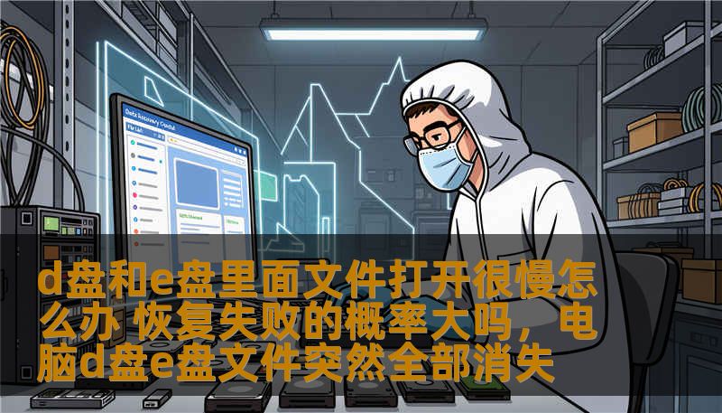 d盘和e盘里面文件打开很慢怎么办 恢复失败的概率大吗，电脑d盘e盘文件突然全部消失