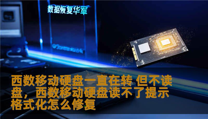 西数移动硬盘一直在转 但不读盘，西数移动硬盘读不了提示格式化怎么修复