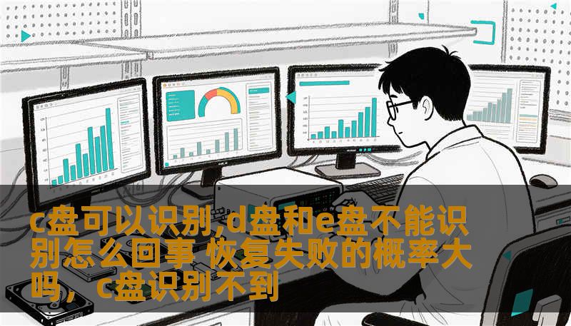 c盘可以识别,d盘和e盘不能识别怎么回事 恢复失败的概率大吗，c盘识别不到