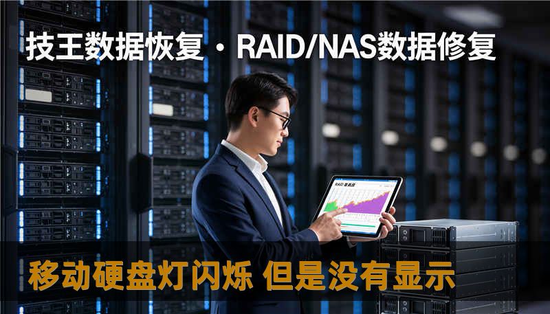 移动硬盘灯闪烁 但是没有显示