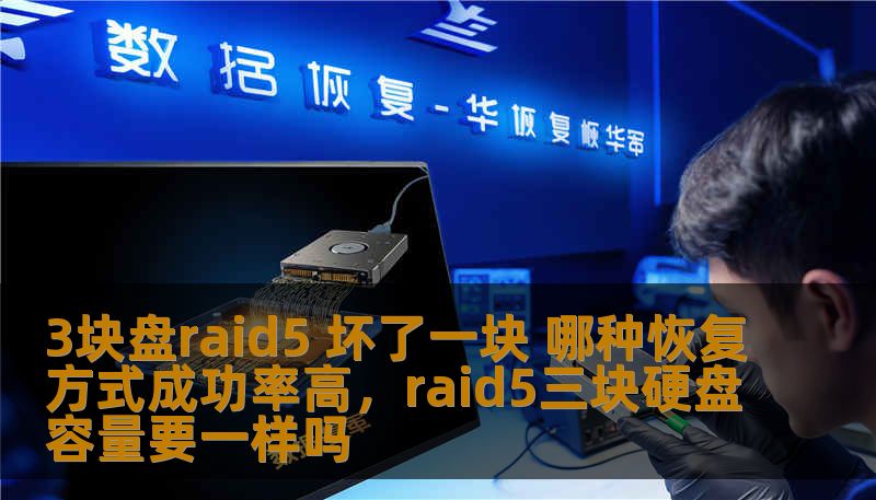 3块盘raid5 坏了一块 哪种恢复方式成功率高，raid5三块硬盘容量要一样吗