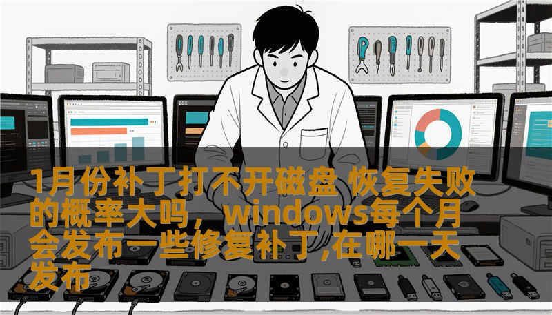 1月份补丁打不开磁盘 恢复失败的概率大吗，windows每个月会发布一些修复补丁,在哪一天发布