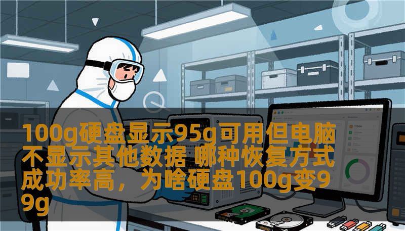 100g硬盘显示95g可用但电脑不显示其他数据 哪种恢复方式成功率高，为啥硬盘100g变99g