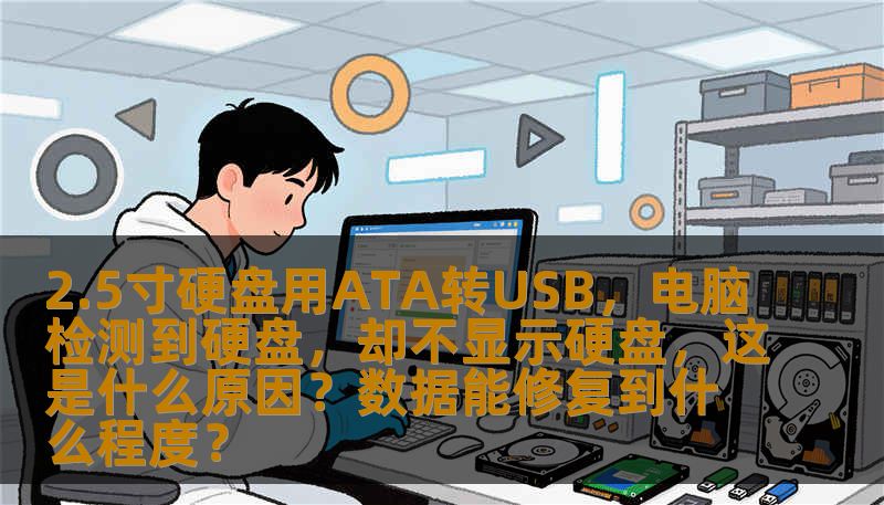 2.5寸硬盘用ATA转USB,电脑检测到硬盘,却不显示硬盘,这是什么原因?数据能修复到什么程度? 2.5寸硬盘用ATA转USB,电脑检测到硬盘,却不显示硬盘,这是什么原因?数据能修复到什么程度?