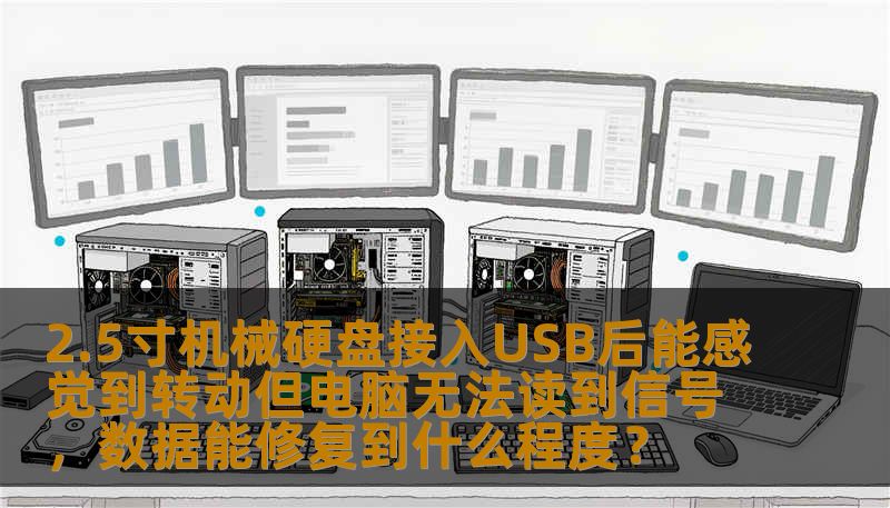 2.5寸机械硬盘接入USB后能感觉到转动但电脑无法读到信号，数据能修复到什么程度？