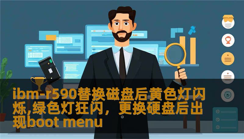 ibm-r590替换磁盘后黄色灯闪烁,绿色灯狂闪，更换硬盘后出现boot menu