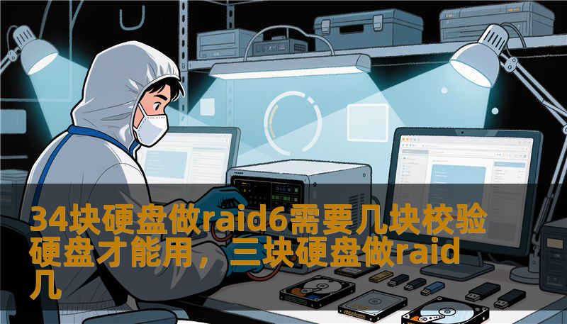 34块硬盘做raid6需要几块校验硬盘才能用，三块硬盘做raid几