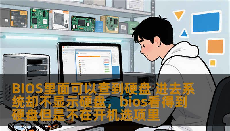 BIOS里面可以查到硬盘 进去系统却不显示硬盘，bios看得到硬盘但是不在开机选项里