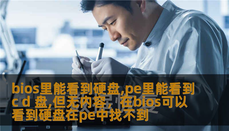bios里能看到硬盘,pe里能看到c d 盘,但无内容，在bios可以看到硬盘在pe中找不到