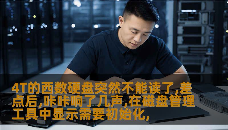 4T的西数硬盘突然不能读了,差点后,咔咔响了几声,在磁盘管理工具中显示需要初始化,
