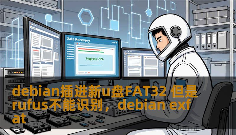 debian插进新u盘FAT32 但是rufus不能识别，debian exfat