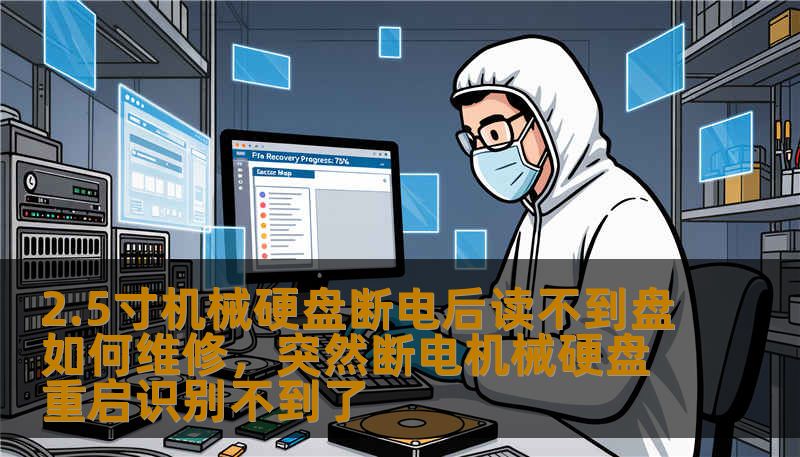 2.5寸机械硬盘断电后读不到盘如何维修，突然断电机械硬盘重启识别不到了