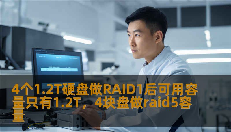 4个1.2T硬盘做RAID1后可用容量只有1.2T，4块盘做raid5容量